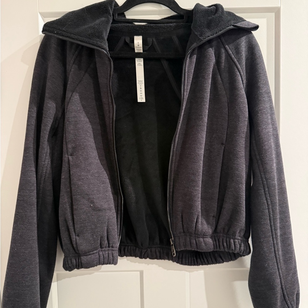 lululemon athletica Dark Charcoal Zip-Up Hooded Jacket